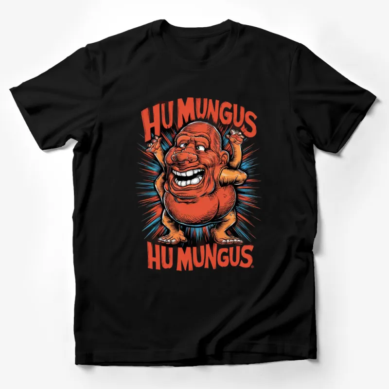 Funky Red Humungus Cartoon T-Shirt, Unique Graphic Tee, Bold Comic Style Shirt, Great Gift Male T-Shirt