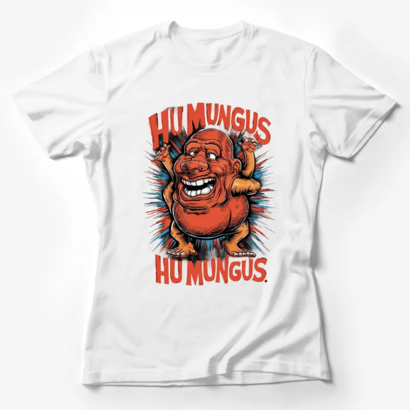 Funky Red Humungus Cartoon T-Shirt, Unique Graphic Tee, Bold Comic Style Shirt, Great Gift Female T-Shirt