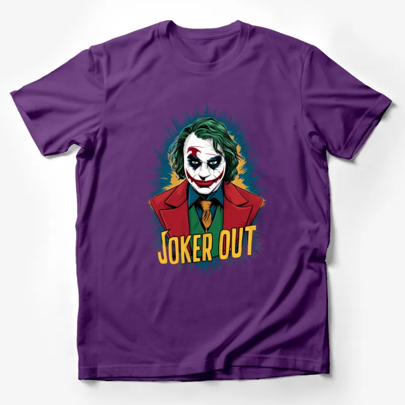 Joker Out Comic Style Graphic Tee, Vibrant Colorful Villain Design, Unique Men's and Women's T-Shirt Male T-Shirt