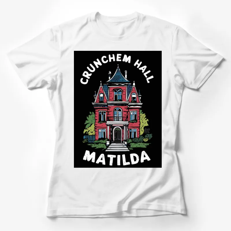 Matilda Crunchem Hall Graphic T-Shirt, Bold Pop Culture Tee, Vintage Style Illustration Female T-Shirt