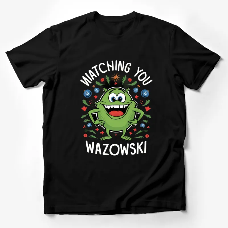 Mike Wazowski Watching You Graphic T-Shirt, Funny Monster Tee, Unisex Cartoon Character Shirt, Cute Disney Inspired Apparel Male T-Shirt