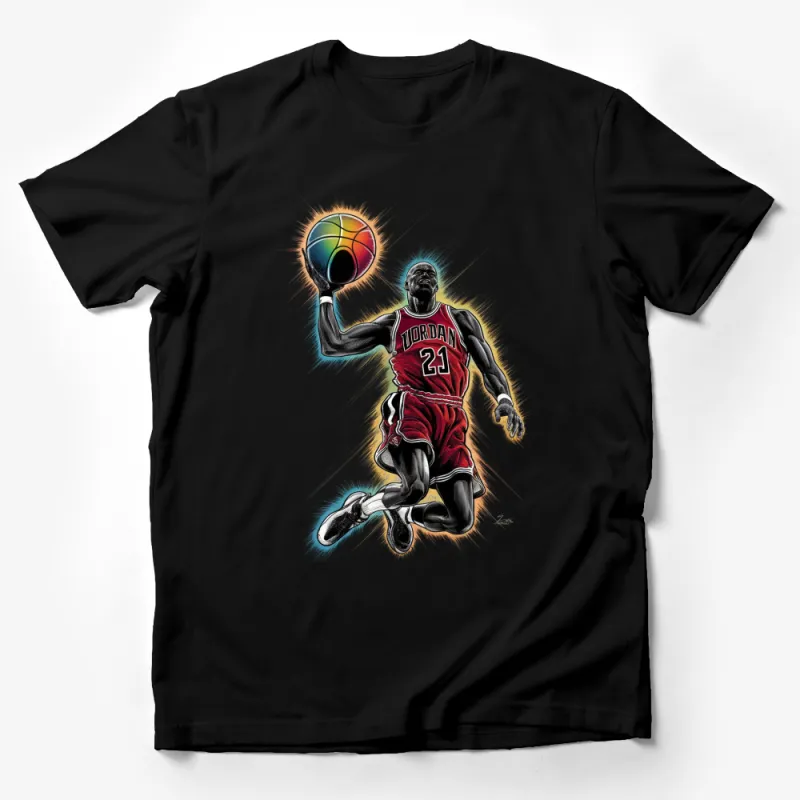 Vintage Basketball Star T-Shirt, Athletic Legend Graphic Tee, Sports Fan Gift, Cool Retro Player Design Male T-Shirt