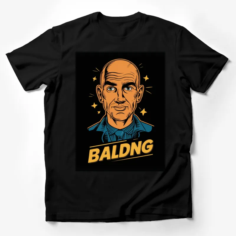 Vintage Balding Man T-Shirt, Funny Graphic Tee, Bold Colors, Unique Men's Fashion Male T-Shirt