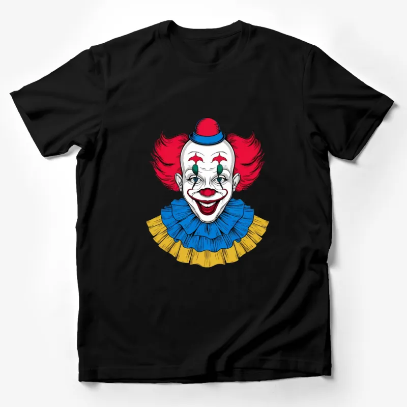 Men's Clown Graphic Tee - Vintage Circus Clown Design T-Shirt, Colorful Retro Cartoon Clown Top, Casual Wear Male T-Shirt