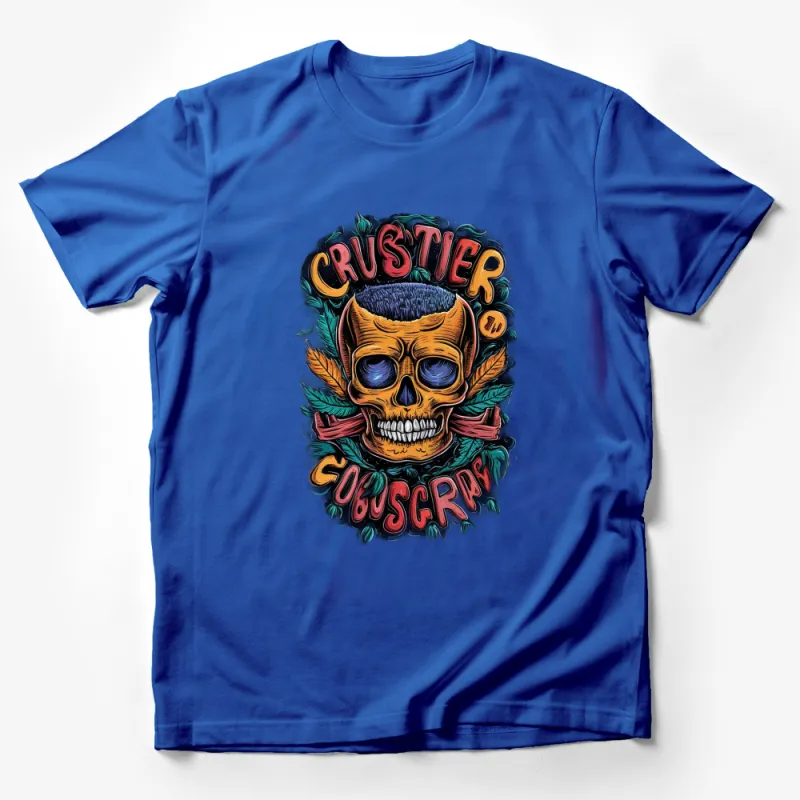 Crustier Old Subscriber Skull Graphic T-Shirt, Vintage Tattoo Style Tee, Unique Bold Design Shirt Male T-Shirt