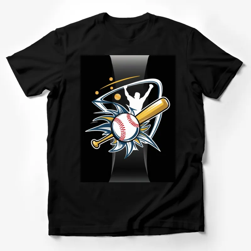 Baseball Themed T-Shirt, Cool Bat and Ball Design, Athletic Wear for All, Unisex Sports Tee Male T-Shirt