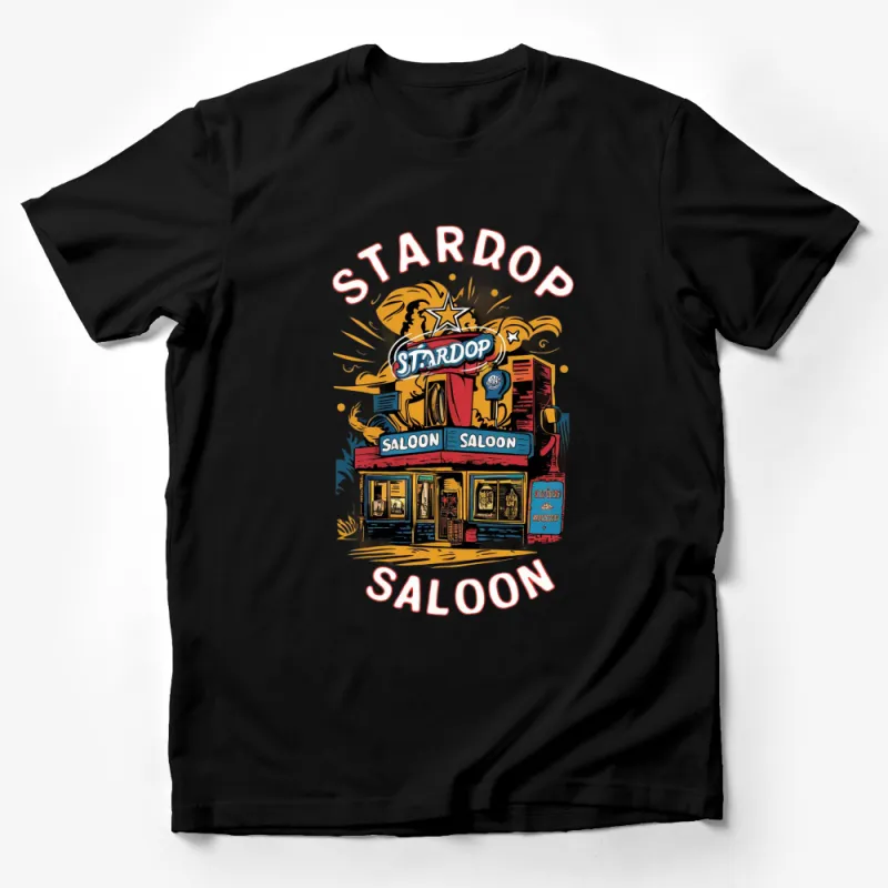 Stardrop Saloon Retro Style T-Shirt, Vintage Video Game Inspired Graphic Tee, Colorful Gamer Fashion Male T-Shirt