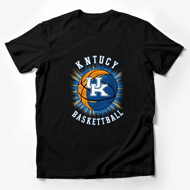 Kentucky Basketball Logo T-Shirt, UK College Sports Fan Gear, Blue and White Basketball Graphic Tee, Unisex Apparel Male T-Shirt