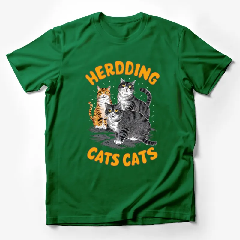 Herding Cats T-Shirt, Funny Cat Lover Tee, Unique Cat Illustration, Gift for Pet Owners Male T-Shirt