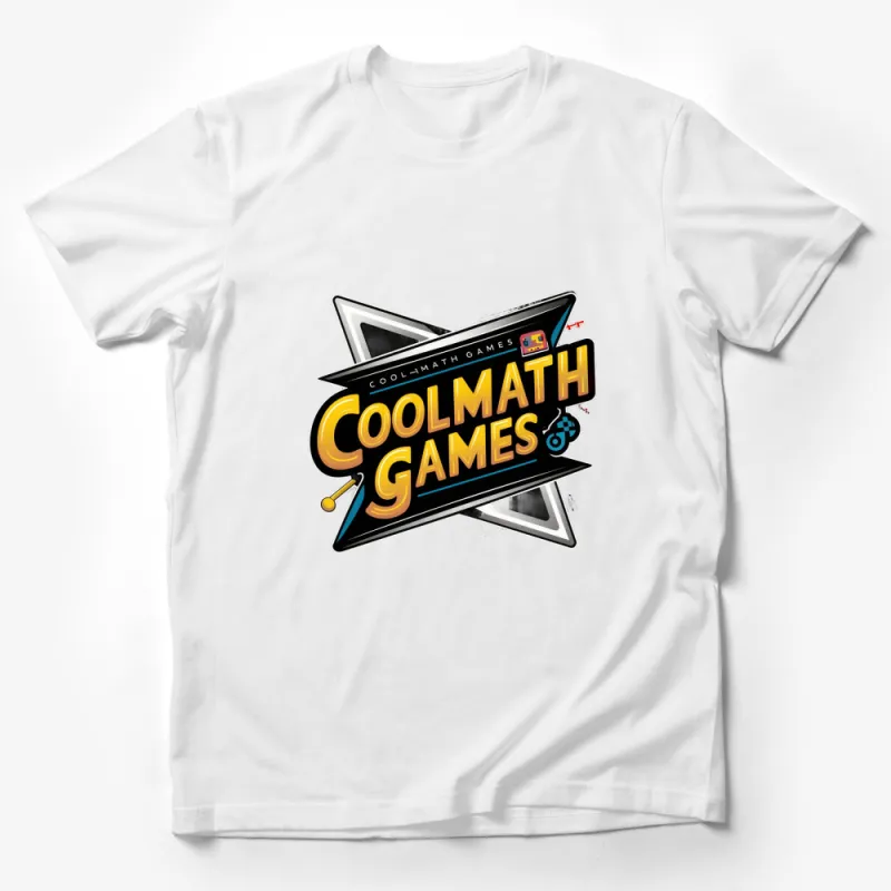 Cool Math Games Logo T-Shirt, Vintage Video Game Style, Black Tee Male T-Shirt