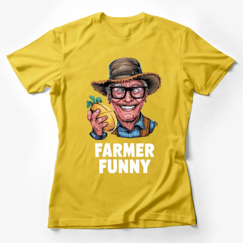 Funny Farmer T-Shirt, Quirky Farmer with Lemon Graphic Tee, Unique Men's Casual Wear, Great Gift Idea Female T-Shirt