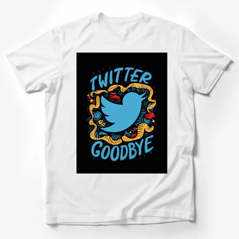 Twitter Goodbye T-Shirt, Cool Social Media Farewell Shirt, Unisex Graphic Tee Male T-Shirt