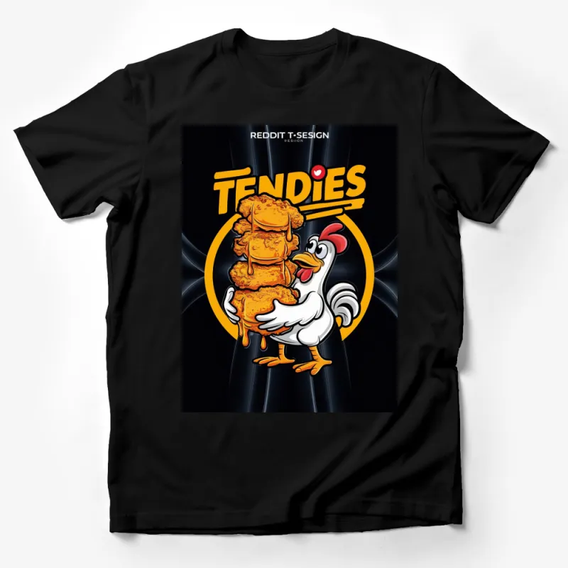 Funny Chicken Tendies T-Shirt, Reddit Meme Inspired, Unisex Adult Graphic Tee, Casual Streetwear, Food Humor Top Male T-Shirt