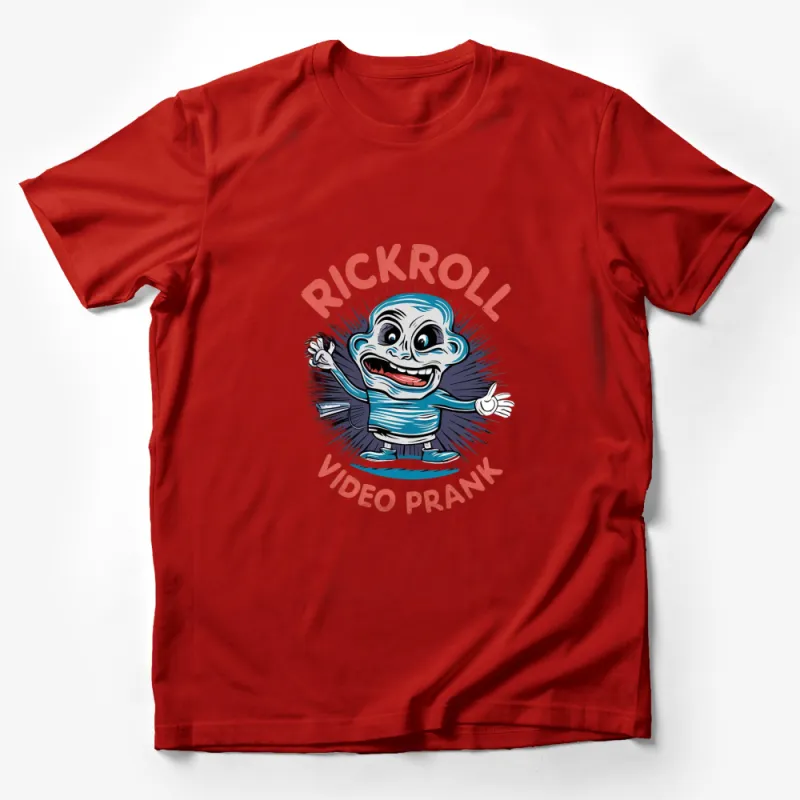 Rickroll Video Prank Graphic T-Shirt, Funny Internet Meme Shirt, Retro Vintage Style Casual Top Male T-Shirt