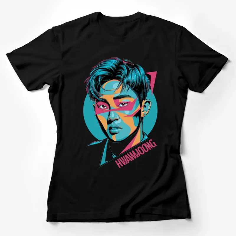 Colorful Abstract Portrait T-Shirt, Vibrant Pop Art Style, Unisex Fashion Top Female T-Shirt