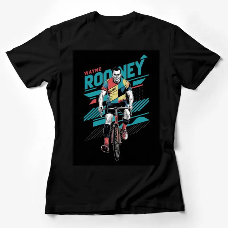 Wayne Rooney Retro Bicycle Graphic T-Shirt, Vintage Sports Tee, Unisex Soccer Fan Shirt Female T-Shirt