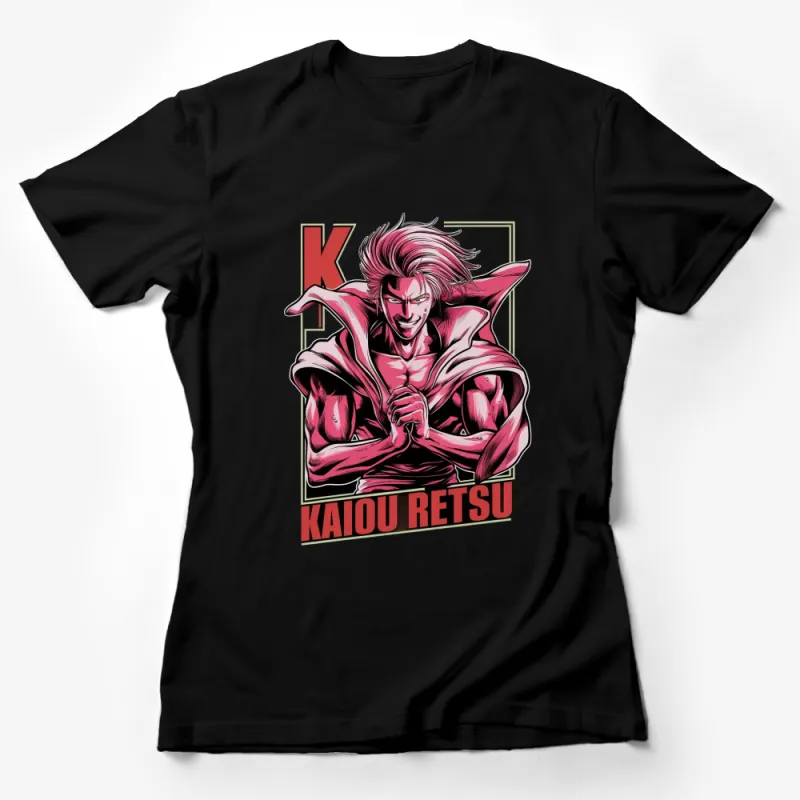 Kaioh Retsu Anime Character T-Shirt, Vibrant Red Manga Style Tee, Unisex Graphic Shirt Female T-Shirt