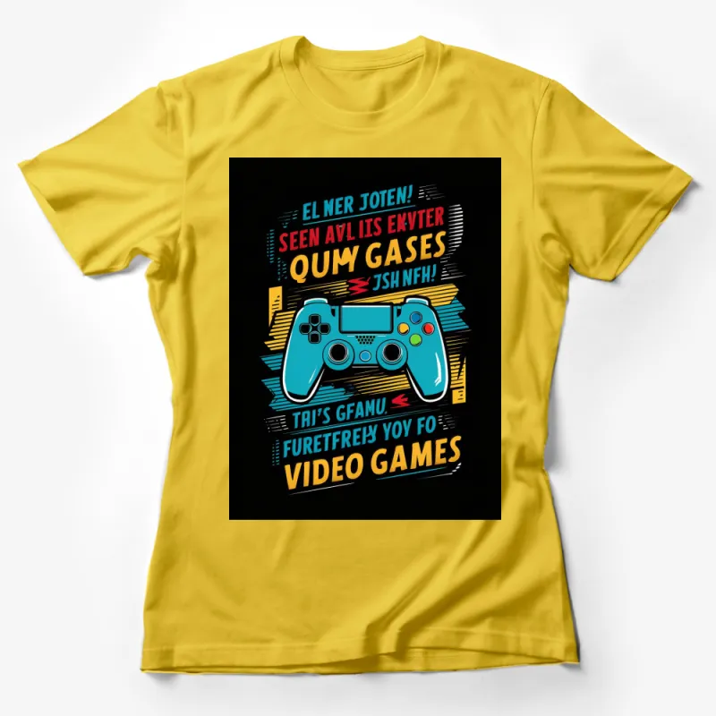 Retro Gaming T-Shirt, Colorful Gamer Controller Design, Fun Video Game Tee Female T-Shirt