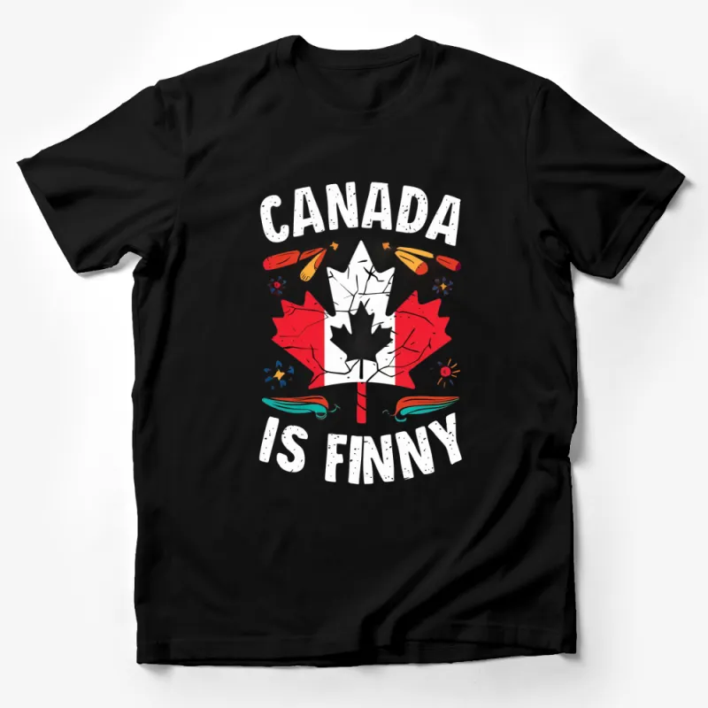 Canada Is Funny Maple Leaf Graphic T-Shirt, Novelty Canadian Humor Tee, Unisex Casual Shirt Male T-Shirt