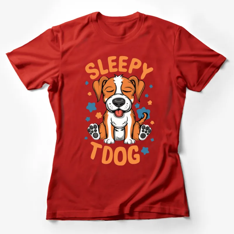 Cute Sleepy Dog T-Shirt, Funny Animal Lover Tee, Unisex Graphic Tee for All Ages, Gift Idea Female T-Shirt