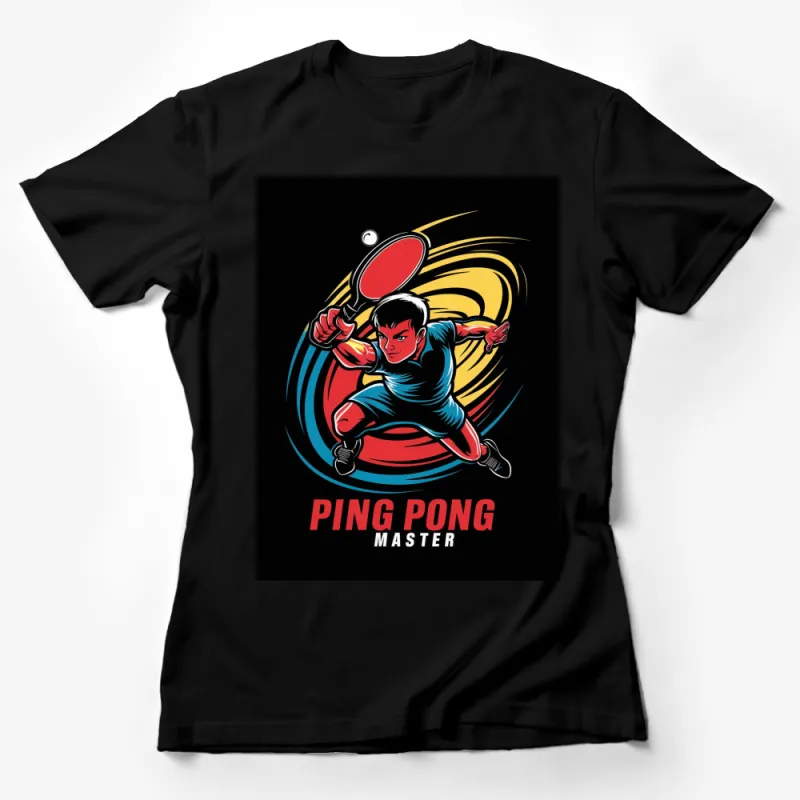 Dynamic Ping Pong Master T-Shirt, Vintage Style Table Tennis Graphic Tee, Unisex Sports Shirt Female T-Shirt