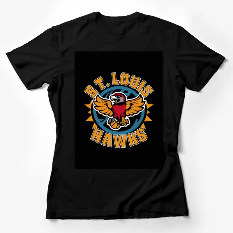 St. Louis Hawks Vintage Logo T-Shirt, Retro Basketball Team Graphic Tee, Sports Fan Apparel Female T-Shirt