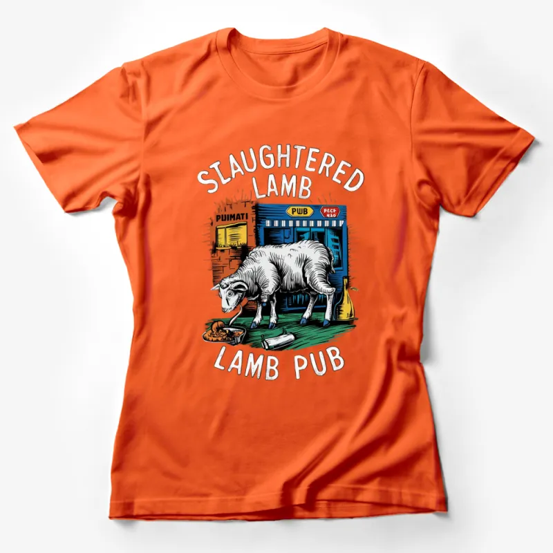 Slaughtered Lamb Pub Graphic T-Shirt, Horror Movie Inspired, Vintage Style, Unisex Tee Female T-Shirt