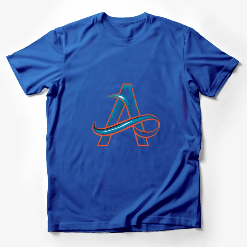 Stylish Letter A Design T-Shirt, Modern Abstract Typography, Unisex Fashion Tee Male T-Shirt