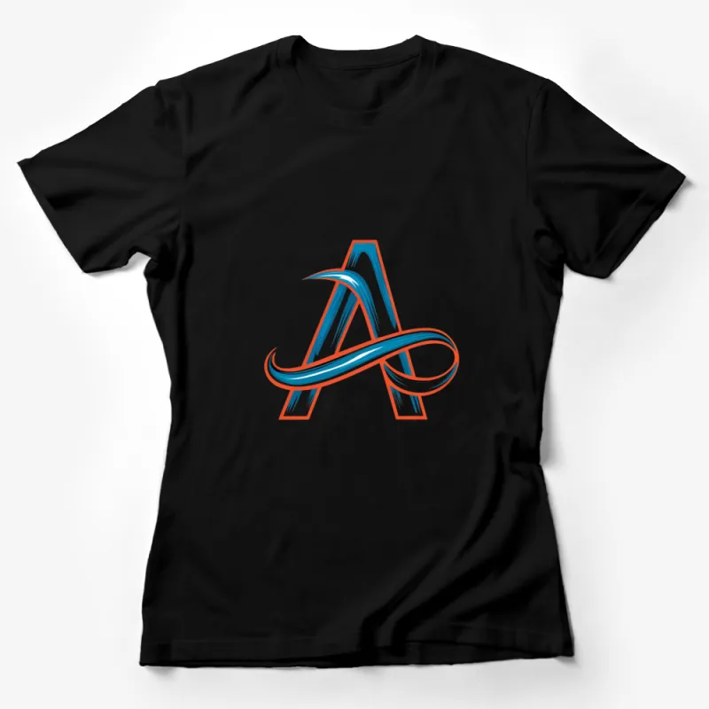 Stylish Letter A Design T-Shirt, Modern Abstract Typography, Unisex Fashion Tee Female T-Shirt