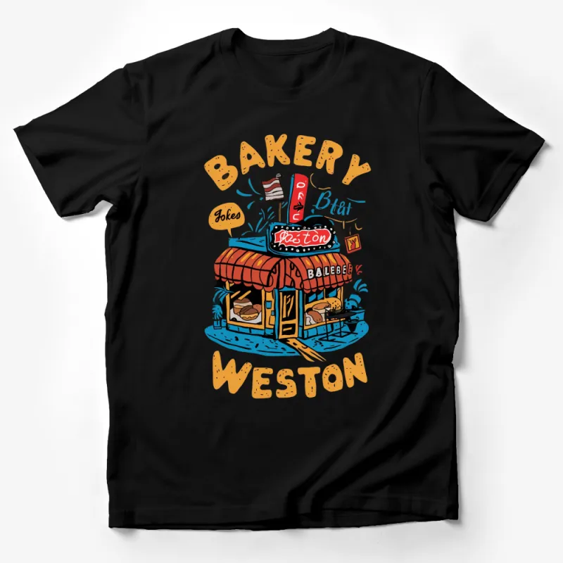 Vintage Bakery Weston T-Shirt, Hipster Bakery Graphic Tee, Cool Urban Bakery Design Top Male T-Shirt