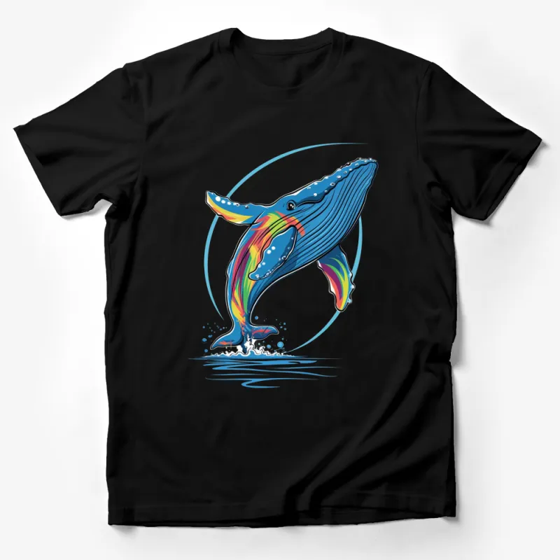 Colorful Whale T-Shirt, Abstract Whale Art, Ocean Animal Lover Gift, Unisex Tee Male T-Shirt