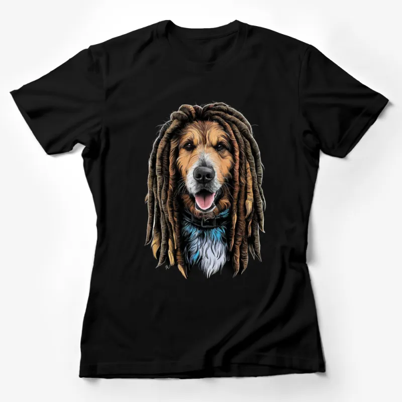 Unique Rasta Dog T-Shirt, Colorful Reggae Style Animal Shirt, Cool Pet Graphic Tee, Unisex Clothing Gift Female T-Shirt