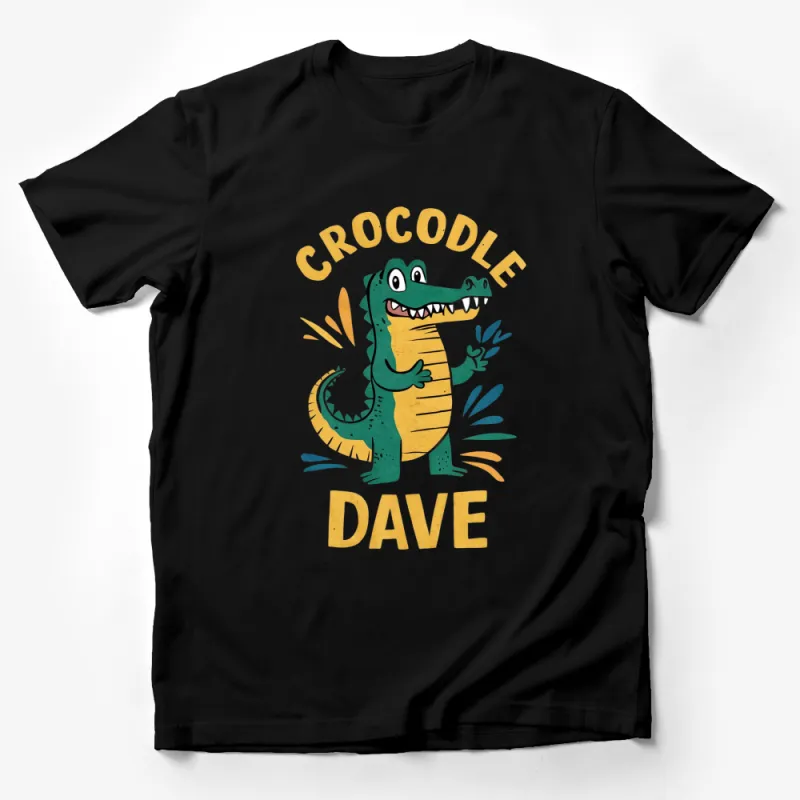 Kids Crocodile Dave Graphic T-Shirt, Cute Cartoon Animal Tee, Unisex Children's Clothing, Fun Alligator Shirt, Unique Gift Idea Male T-Shirt