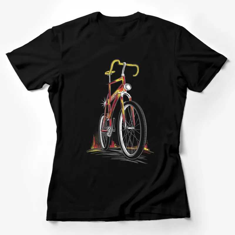 Vintage Style Bicycle T-Shirt, Urban Bike Graphic Tee, Unique Cycling Enthusiast Gift, Soft Cotton Unisex Shirt Female T-Shirt