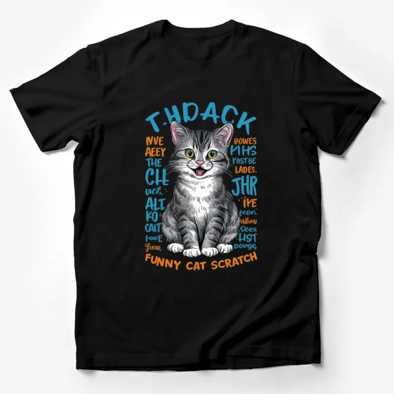 Funny Cat T-Shirt, Whimsical Cat Graphic Tee, Cute Kitten Design, Pet Lover Gift, Unisex T-Shirt Male T-Shirt