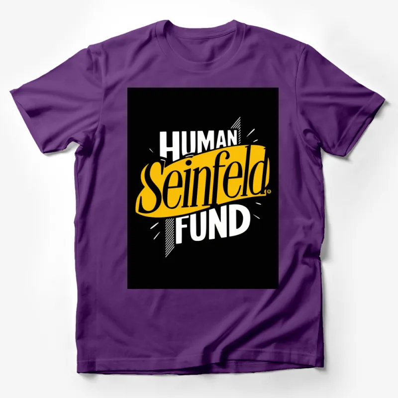 Seinfeld TV Show T-Shirt, Human Fund Logo, Black Cotton Tee, Gift for Sitcom Lovers Male T-Shirt