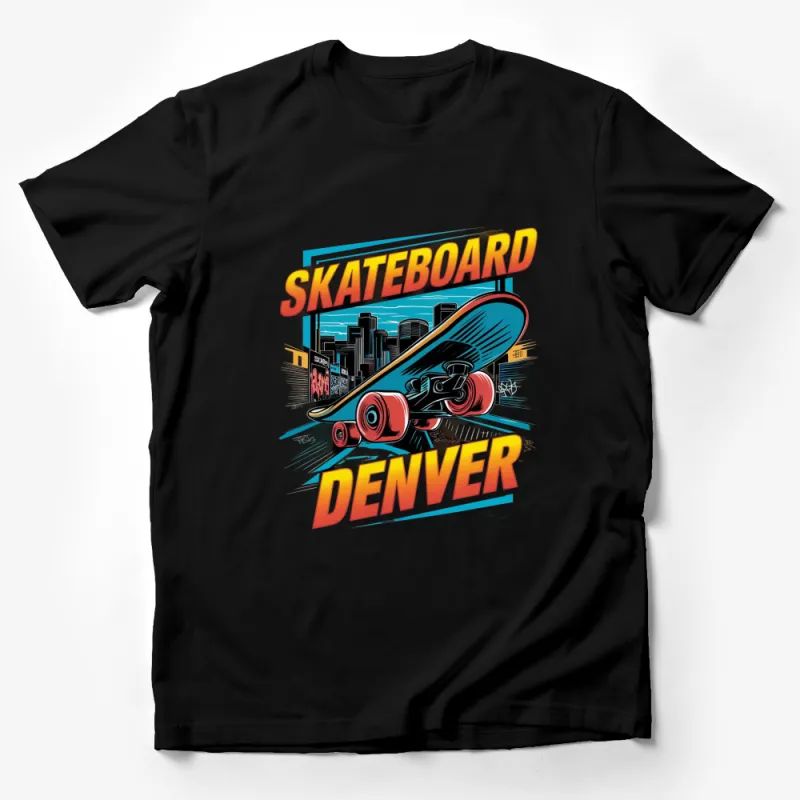 Denver Skateboard Urban Scene Graphic T-Shirt, Stylish Streetwear, Unisex Tee Male T-Shirt