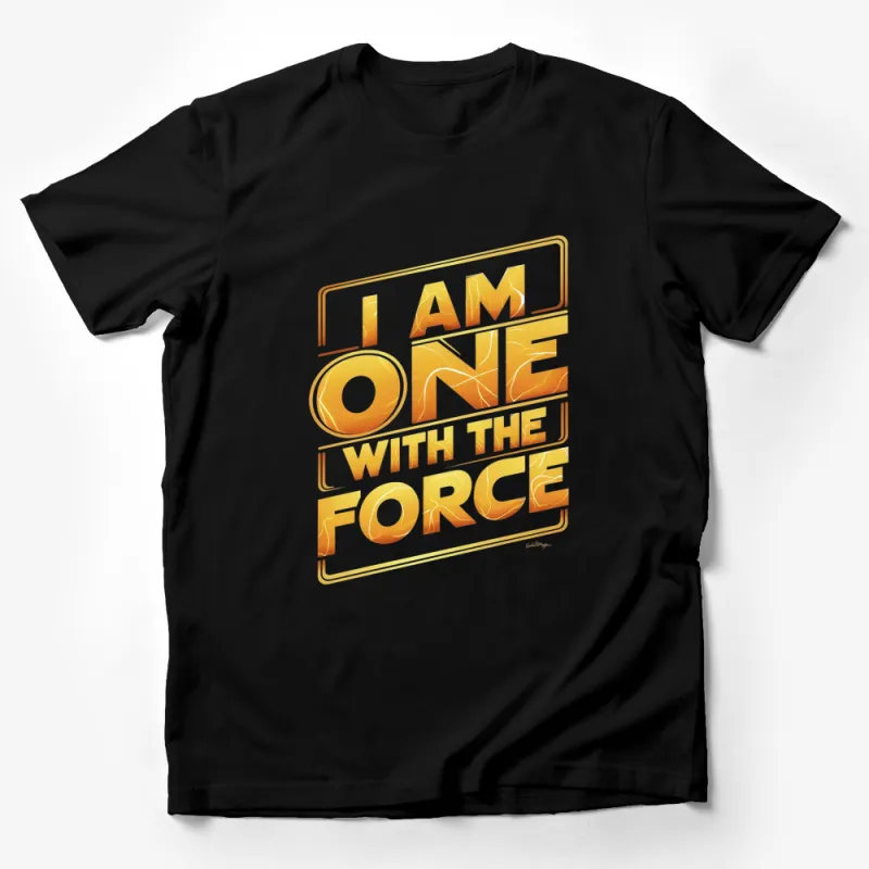 Inspirational Jedi Quote T-Shirt, I Am One With The Force, Star Wars Fan Gift Male T-Shirt