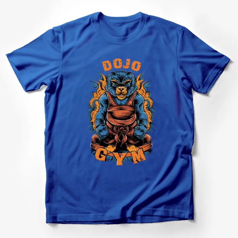 Dojo Gym Blue Bear Martial Arts Fighter Graphic T-Shirt - Unique Fitness Apparel Male T-Shirt