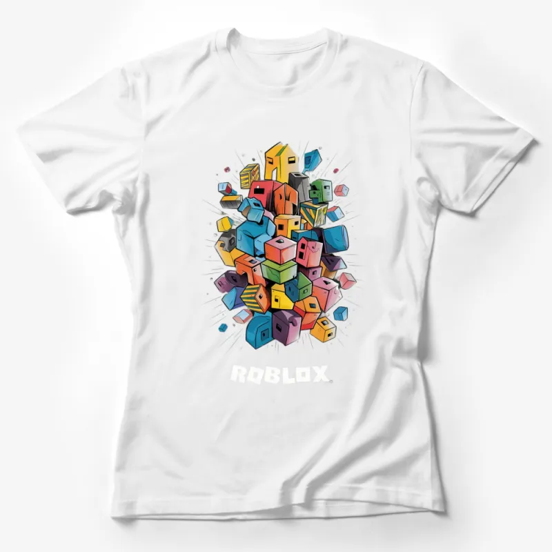 Colorful Roblox Inspired Graphic T-Shirt, Vibrant Game Art Tee for Kids and Adults, Unisex Female T-Shirt