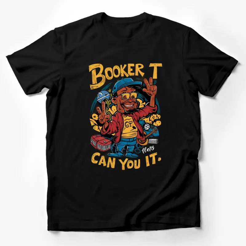 Booker T Can You Dig It Cartoon T-Shirt, Funky Graphic Tee, Vintage Wrestling Fan Shirt Male T-Shirt