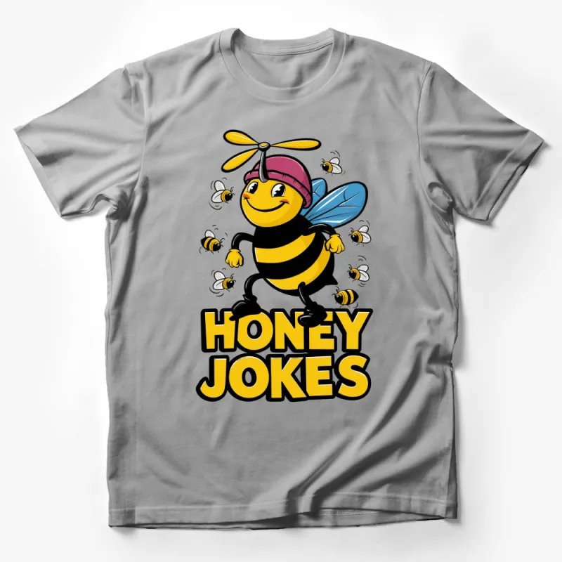 Kids Funny Bee Cartoon T-Shirt, Honey Jokes Graphic Tee, Cute Insect Theme Shirt for Children Male T-Shirt