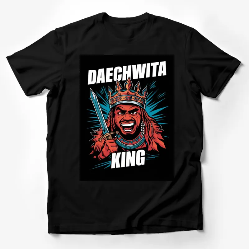 Daechwita King Graphic T-Shirt, Bold Crowned Warrior Design, Men's Fashion Tee Male T-Shirt