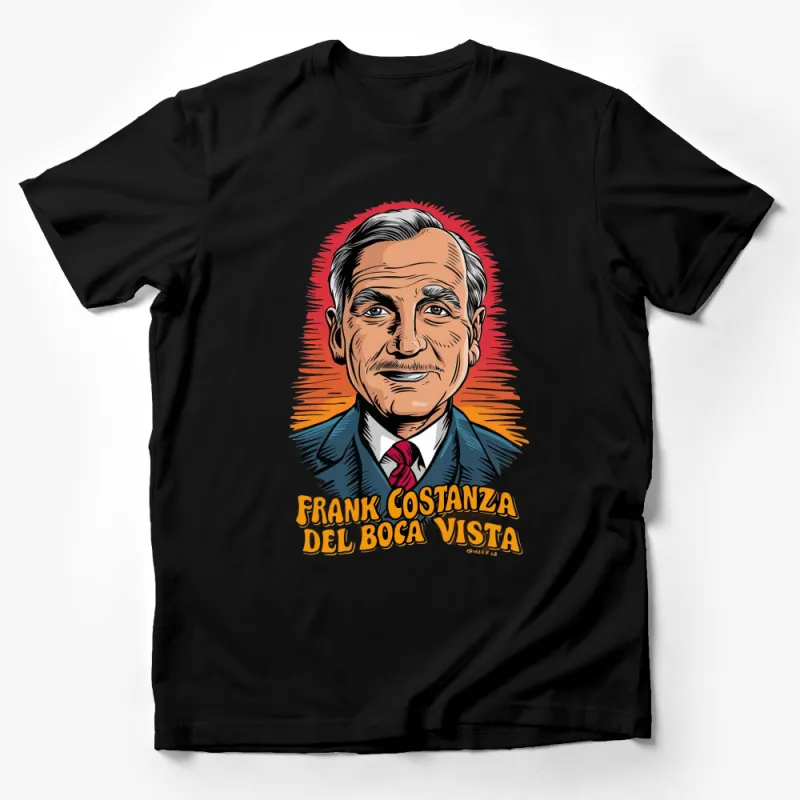 Frank Costanza Del Boca Vista Retro T-Shirt, Pop Culture Graphic Tee, Colorful Portrait Shirt, Unique TV Character Apparel Gift Male T-Shirt