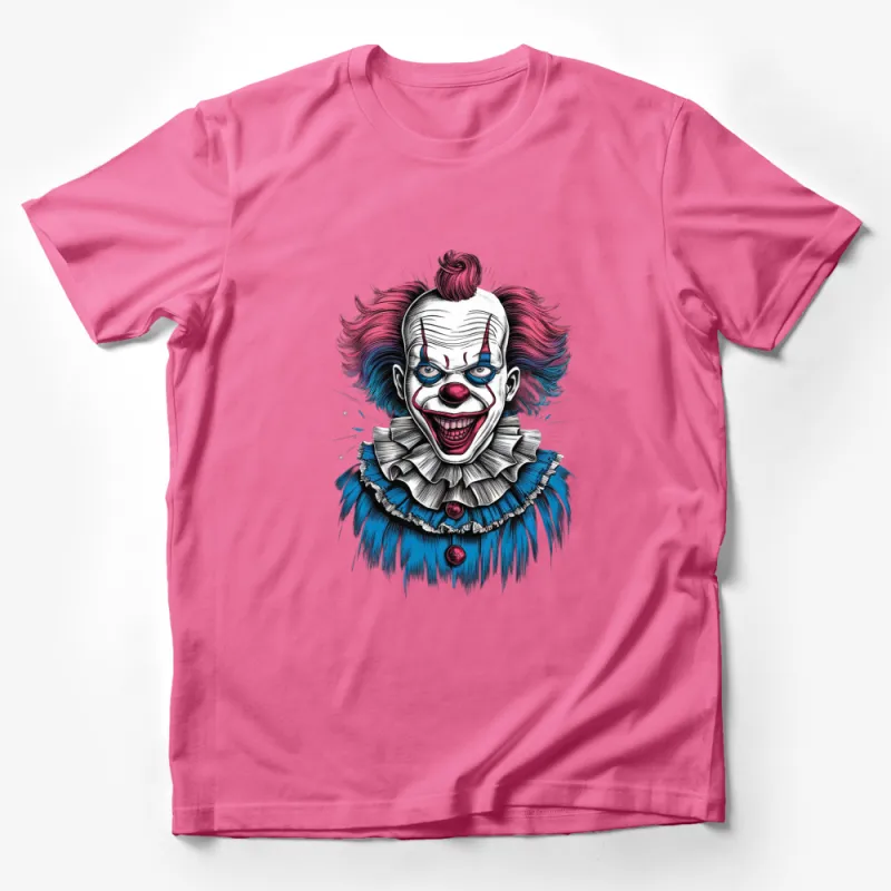 Creepy Clown T-Shirt, Scary Horror Clown Graphic Tee, Unique Halloween Costume Idea, Unisex Male T-Shirt