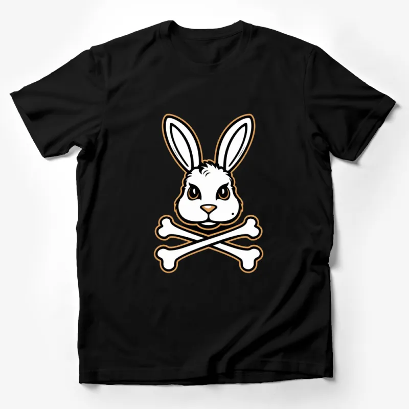 Cute Bunny Skull Crossbones T-Shirt, Funny Rabbit Pirate Tee, Unique Graphic Shirt for All Ages Male T-Shirt