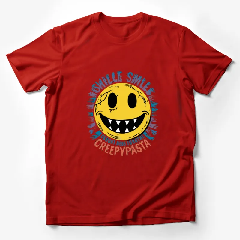 Creepypasta Inspired T-Shirt, Smilie Smile Graphic, Horror Fan Tee, Unique Unisex Gift Idea Male T-Shirt