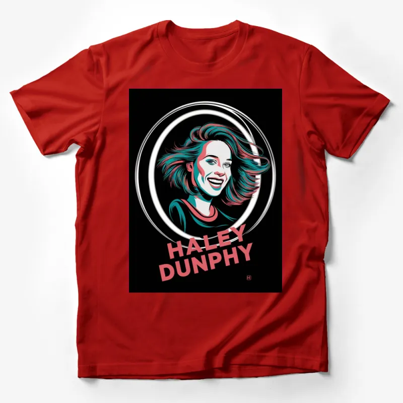 Pop Art Inspired Haley Dunphy Portrait T-Shirt, Unique Graphic Tee, Modern Women's Fashion, Bold Colors Male T-Shirt