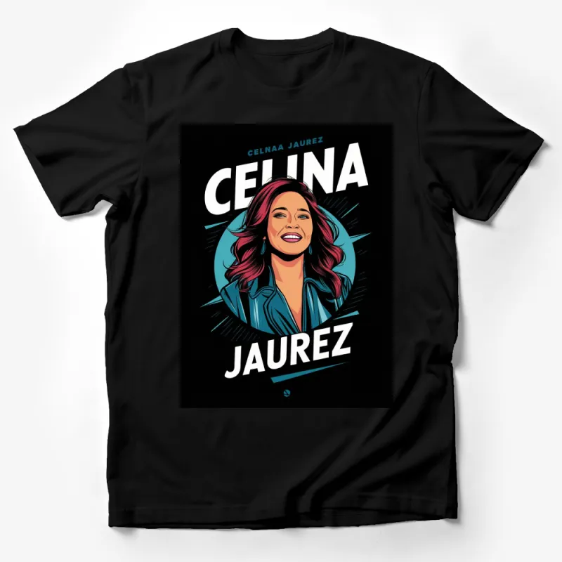 Celina Juarez Portrait T-Shirt, Bold Graphic Tees, Unique Pop Art Style, Fashionable Women's Apparel Male T-Shirt