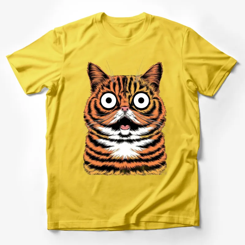 Orange Tabby Cat T-Shirt, Funny Cat Face Graphic Tee, Cute Feline Lover Gift, Unisex Male T-Shirt